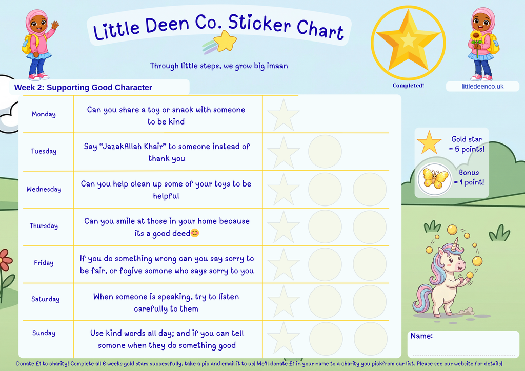 3 - 6 year old Deen Reward Sticker Chart Girl 4