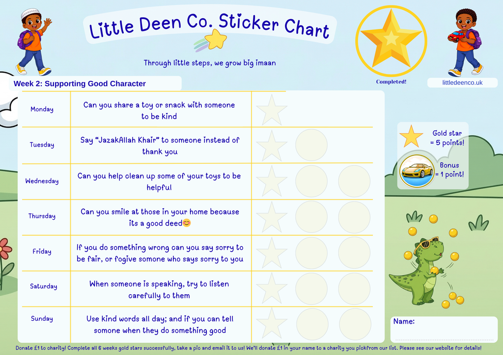 3 - 6 year old Deen Reward Sticker Chart Boy 2