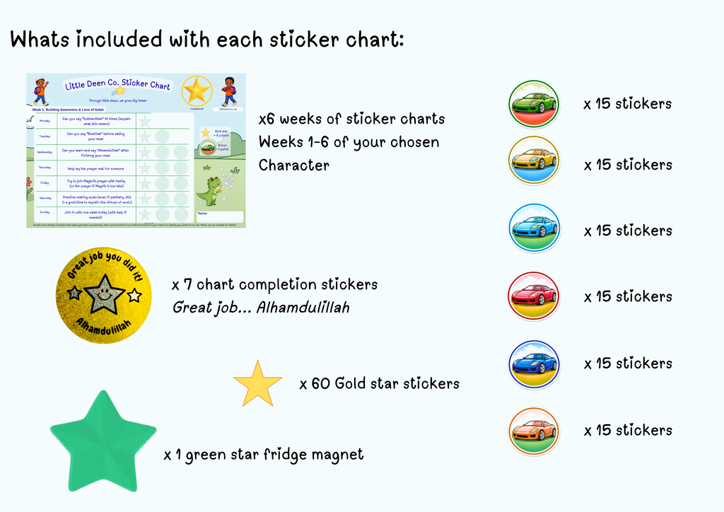 3 - 6 year old Deen Reward Sticker Chart Boy 2