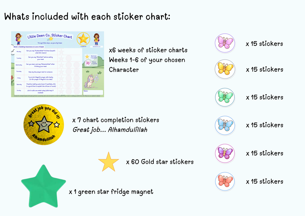 3 - 6 year old Deen Reward Sticker Chart Girl 1