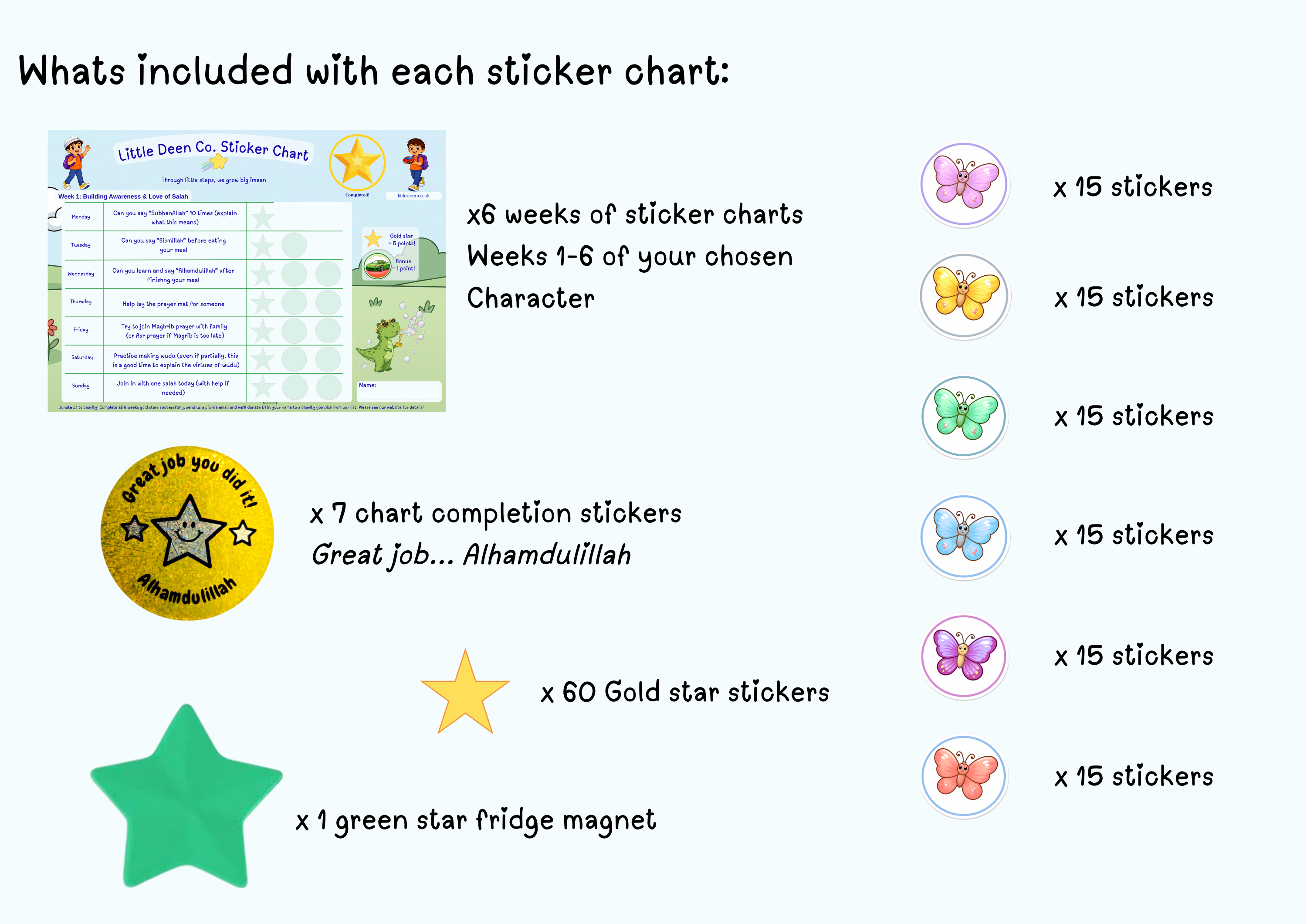 3 - 6 year old Deen Reward Sticker Chart Boy 1